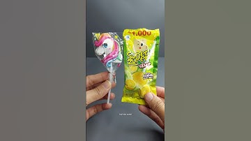Unicorn candy lollipop & super zuper lollipop #poprenasmr #shorts #short #shortvideo #shortsvideo