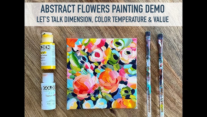 Learn how to paint abstract flowers on canvas with acrylic paint - Easy to  follow step by step! — Elle Byers Art