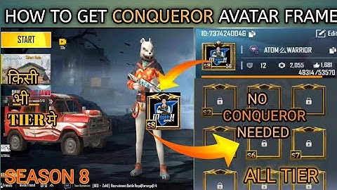 😱😱HOW TO GET CONQUEROR AVATAR FRAME EASILY SEASON 8 || SECRET TRICK TO GET || MANAN GAMER