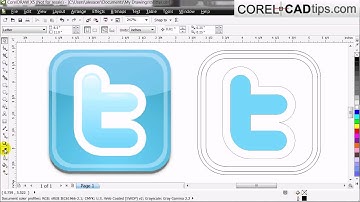 Corelcad - creating twitter logo in Corelcad Part 2