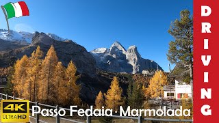 Driving in Italy 13: Fedaia Pass (Marmolada) 4K 60fps