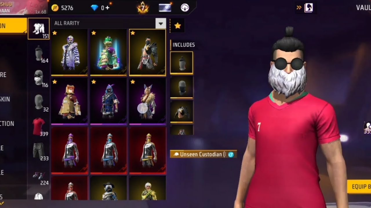 FF 7 years OLD ID for sell✅Rare Skins and Old elites