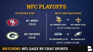 Nfc playoff picture, schedule, matchups, dates and times are set with
the conclusion of 2019 nfl season.dates times: minnesota at new
orleans: 1:05 e...