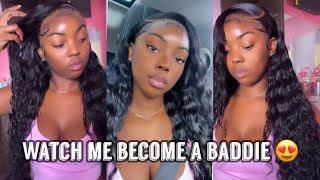 WATCH ME BECOME A BADDIE WITHIN 2hrs ! | wig install || ft. Wiggins Hair