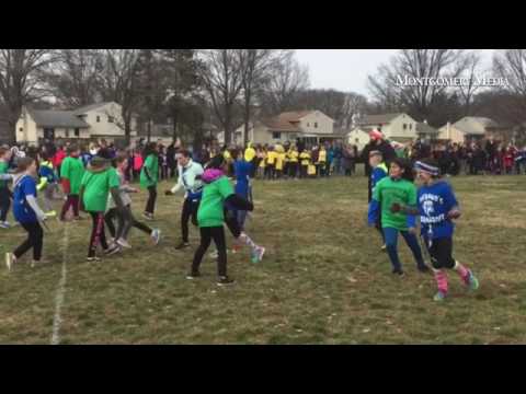 Kids compete in the annual Super Duper Bowl at Pennsbury's Eleanor Roosevelt Elementary School in Fa