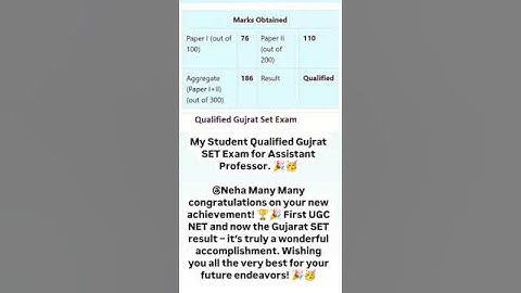 GSET Result 🎉🎉 || My Student Qualified Gujrat SET exam 2024. 🎉 #nta #setexam #netexam