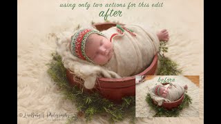 How to Retouch Newborn Photos in Photoshop (using only 2 actions)