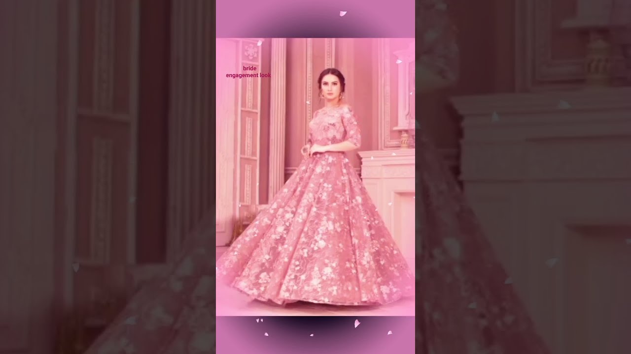 Engagement Look Goals - Sparkling Pink Gown, Peplum Blouse & Veil | Indian  bridal fashion, Pink gowns, Gowns