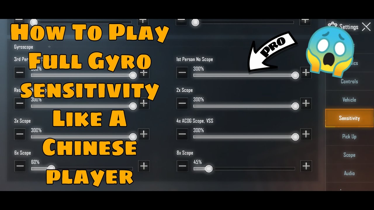 How To Play Full Gyro Sensitivity Like A Chinese Player Gyroscope Pubg Mobile Hindi Youtube