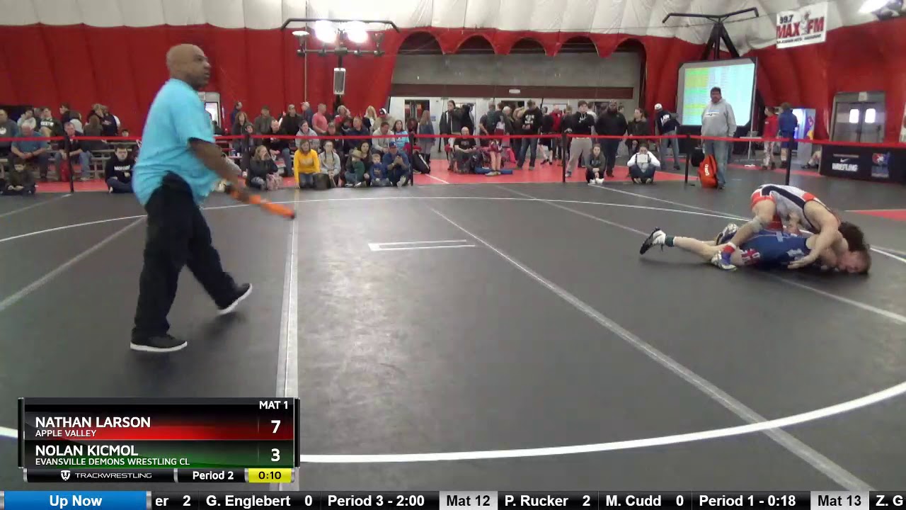 Junior 160 Nathan Larson Apple Valley Vs Nolan Kicmol Evansville Demons Wrestling Cl