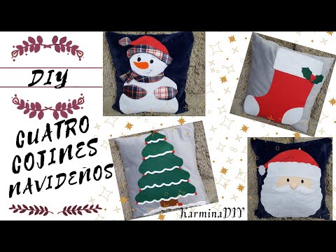 DIY 4 easy ideas to make your own Christmas cushions. Christmas Pillows Christmas decoration 2019