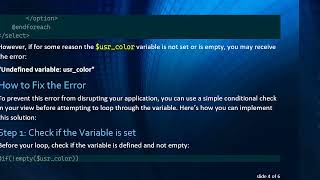 How to Fix Undefined Variable Error in Laravel