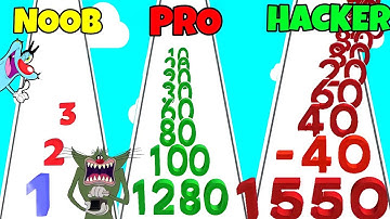 Noob vs Pro vs Hacker In Number Stack With Oggy & Jack