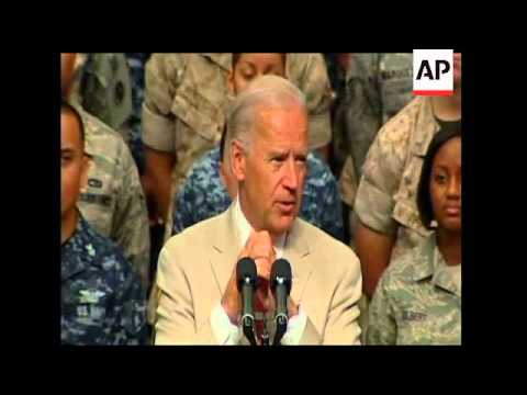 Vice President Joe Biden visited US troops at an airbase just outside of Tokyo. Biden called the cou