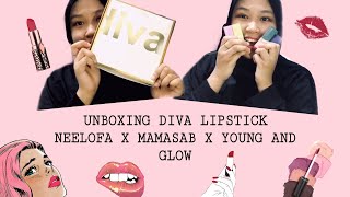 UNBOXING DIVA LIPSTICK !! 💄😍 ll neelofa x mamasab x young and glow