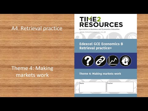 Edexcel Economics B Theme 4 Making Markets Work Retrieval Practice+ Workbook