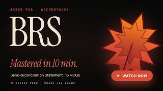 JKSSB FAA Accountancy Mock - Bank Reconciliation Statement