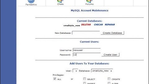 Criando Banco de dados no Cpanel