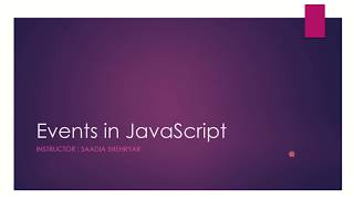 Events in JavaScript Part1
