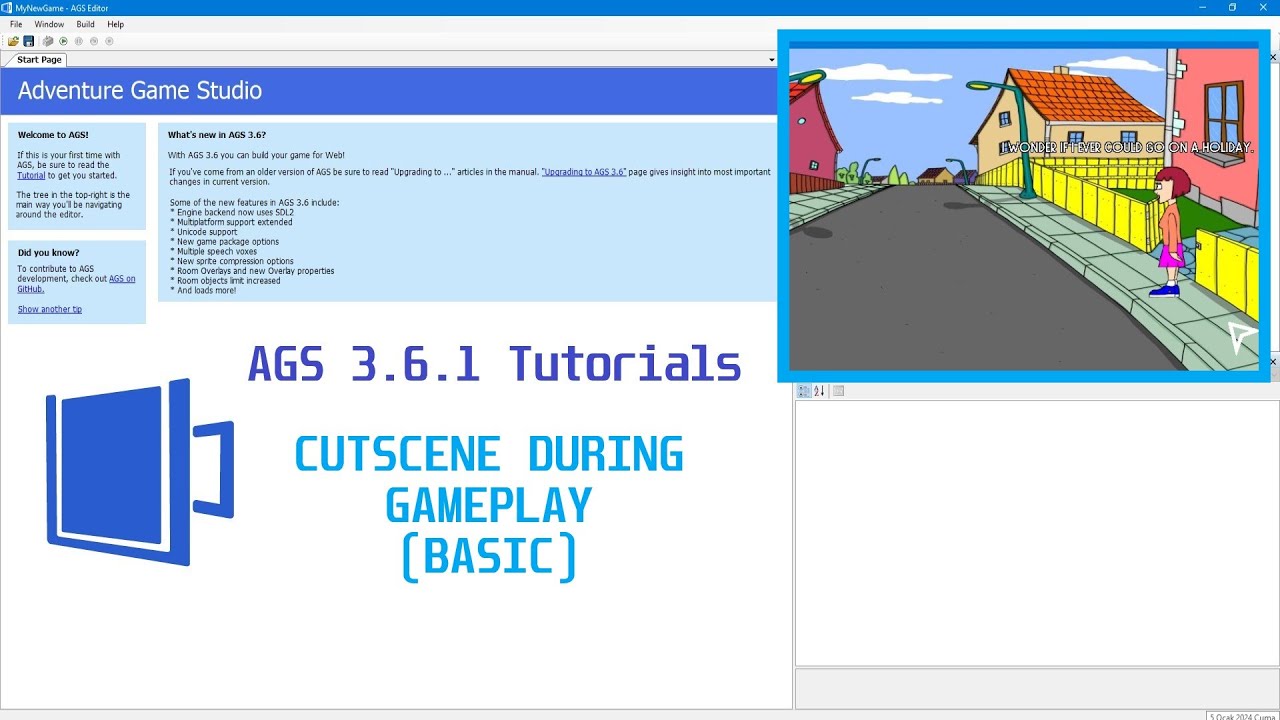 AGS Tutorials (3.6.1): Cutscene During Gameplay (Basic) - YouTube