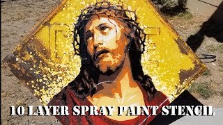 10 Layer Spray Paint Stencil (Jesus)