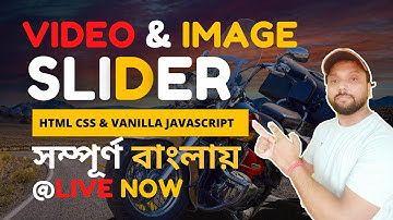 Responsive Javascript image and video Slider using HTML CSS & Javascript in Bangla 🏆