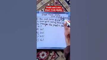 Profit and Loss #mathstricks #shorttricks #trickymaths #maths #profitandloss #ssc #ssb #exams #trick