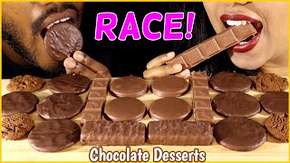 ASMR CHOCOLATE DESSERT FOOD MUKBANG NO TALKING EATING SOUNDS 먹방 | ASMR DESSERT RACE