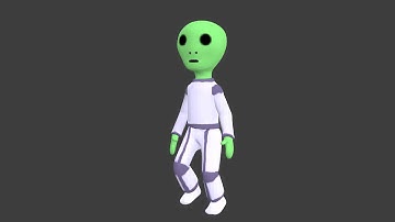 Blender 2.61 - low poly alien idle and walking animations
