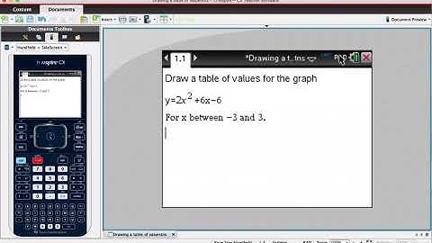 Making a table of values on a ti-nspire