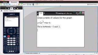 Making a table of values on a ti-nspire
