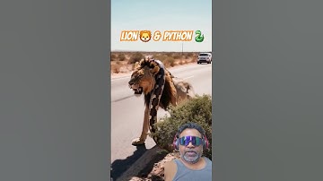 PYTHON 🐍 GAVE UP ON LION 🦁 @athinginside #shorts #viralshorts #lion #wildlife #shortsviral