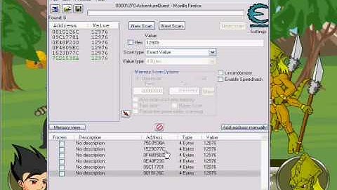 Using Cheat Engine 5.6 On Adventure Quest!