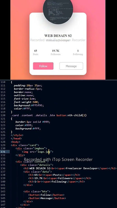Buat Profil Instagram dengan HTML CSS⚡ #shorts #storywa
