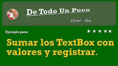 Sumar sólo los textbox con números y registrar.