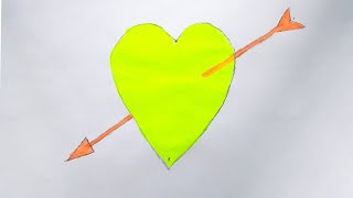 رسم سهل جدا رسم سهم يضرب القلب||رسم قلب مجروح