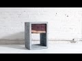 Concrete Nightstand with a Live Edge Walnut Drawer Concrete Nightstand with a Live Edge Walnut Drawer