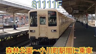 【前面に編成番号が無い】東武8000系81111F(セイジクリーム)森林公園〜小川町駅間に乗車 東武鉄道で1編成だけのレア塗装編成