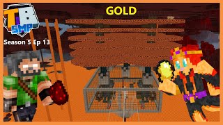 i made a gold farm and layed out the castle footprint in Truly Bedrock season 5 ep 13