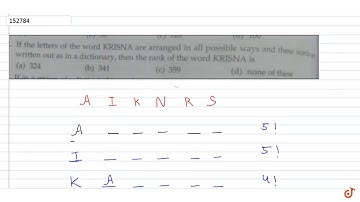 If the letters of the word KRISNA are arranged in all possible ways and these word 23 written