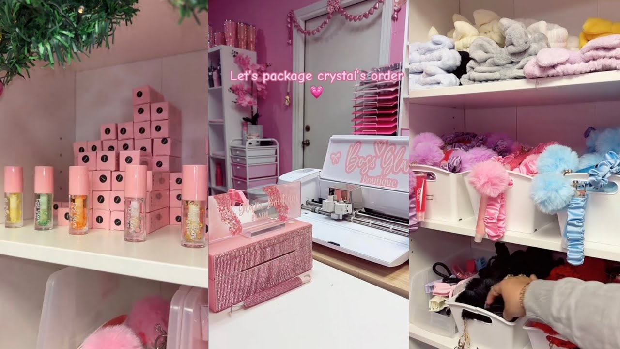 Vídeos aesthetic embalando pedidos