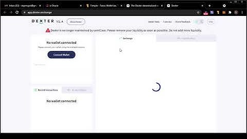 How to Connect your Temple Tezos Wallet to Dexter Exchange