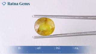 Product Video for: Bangkok yellow sapphire (Pukhraj) 5.93 Carat (6.52 Ratti)