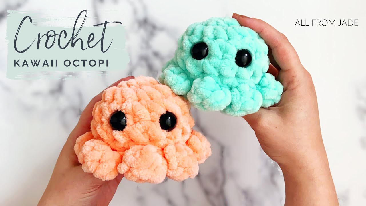 CROCHET KAWAII BABY OCTOPUS - *NO SEWING REQUIRED* - Left-Handed version 