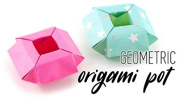Geometric Origami Box/Pot Tutorial - DIY - Paper Kawaii