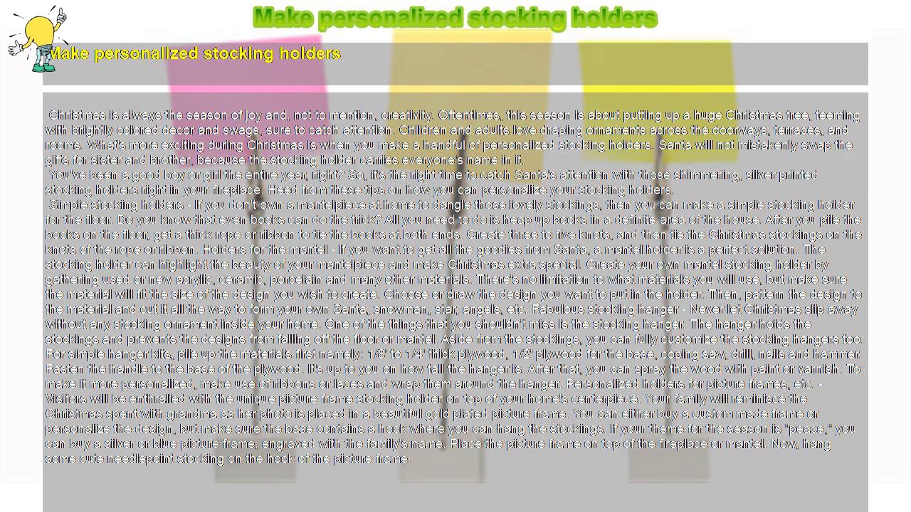 How to : Make personalized stocking holders