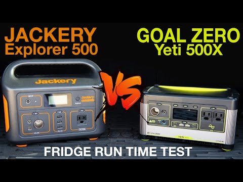 Jackery Explorer 500 vs Goal Zero Yeti 500x - Which one runs a fridge the longest?