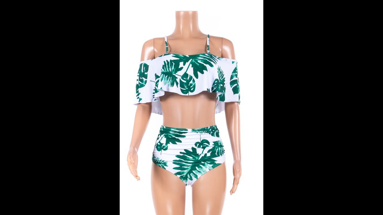 Padded high waist printed bikini 2pc Wholesale