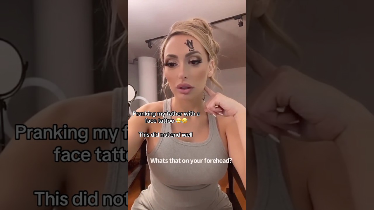 Pranking my father with a face tattoo 🤣😂😳