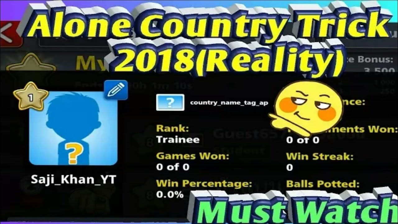 8 ball pool/Alone country+world trick first ever video on youtube history